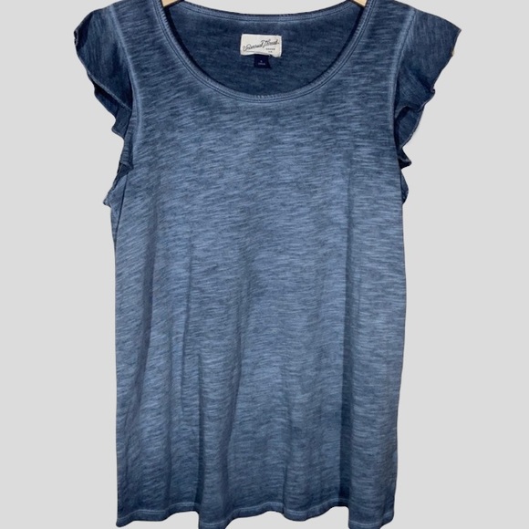 Universal Thread Tops - UNIVERSAL THREAD Stonewashed Ruffle Sleeves S